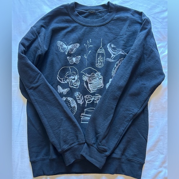 Black Grunge Oversized Hoodie Medium - Picture 2 of 2